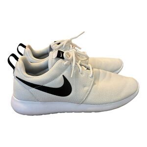 Nike Roshe One‎ Running Shoes Womens 7.5 White Black Mesh Sneakers